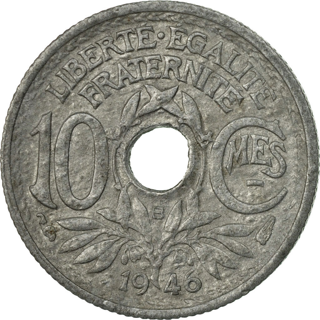 Coin, France, Lindauer, 10 Centimes, 1946, Beaumont - Le Roger, EF(40-45), Zinc