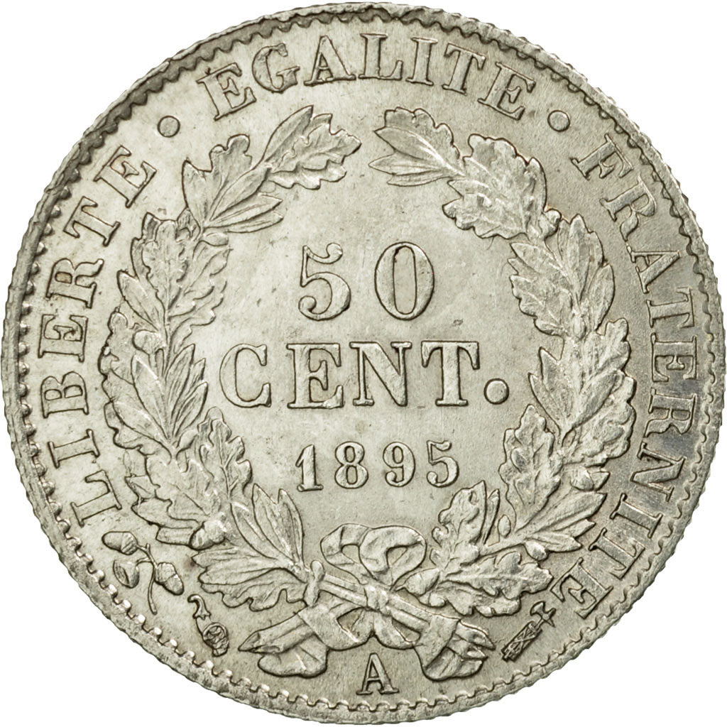 Coin, France, Cérès, 50 Centimes, 1895, Paris, AU(55-58), Silver, KM:834.1, Le