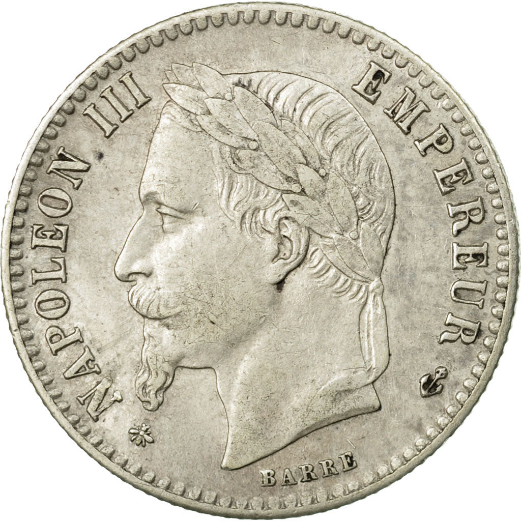 Moneda, Francia, Napoleon III, Napoléon III, 50 Centimes, 1866, Paris, MBC+