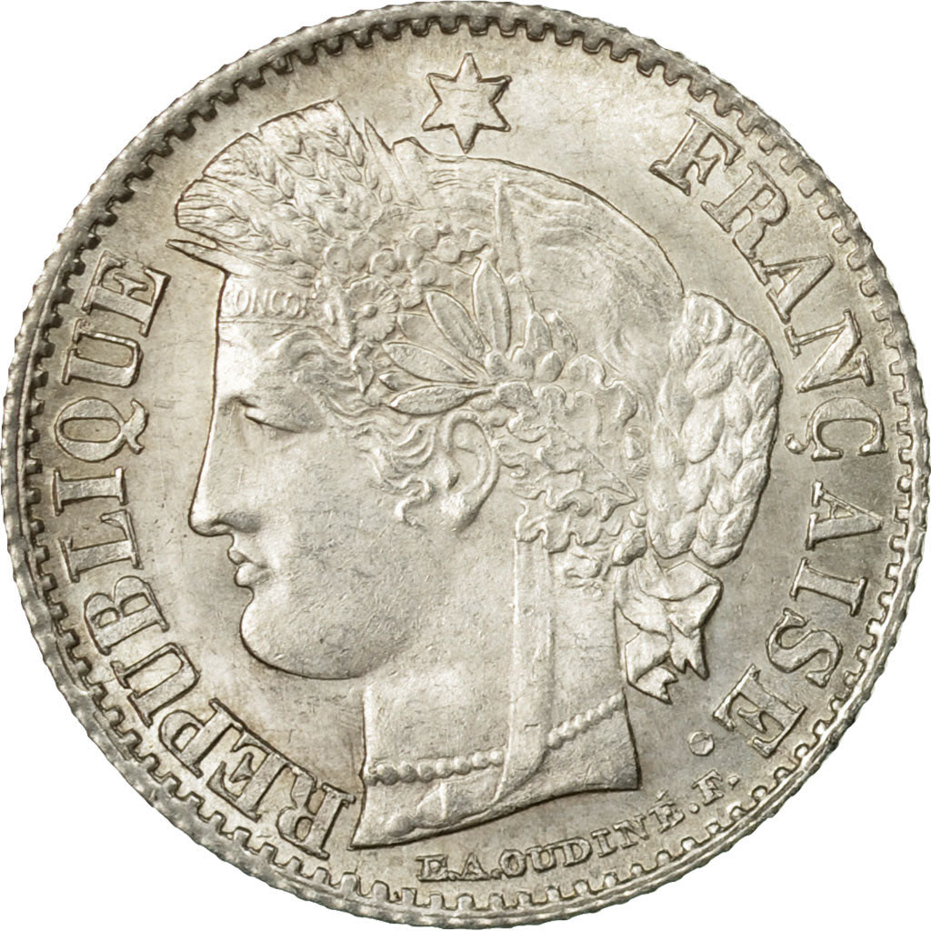 Moeda, França, Cérès, 20 Centimes, 1850, Paris, MS(63), Prata, KM:758.1
