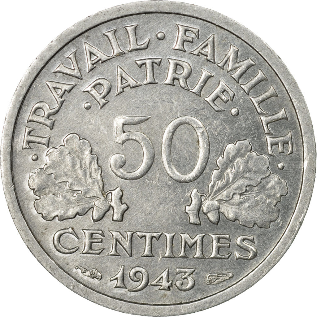 Münze, Frankreich, Bazor, 50 Centimes, 1943, Beaumont - Le Roger, VZ