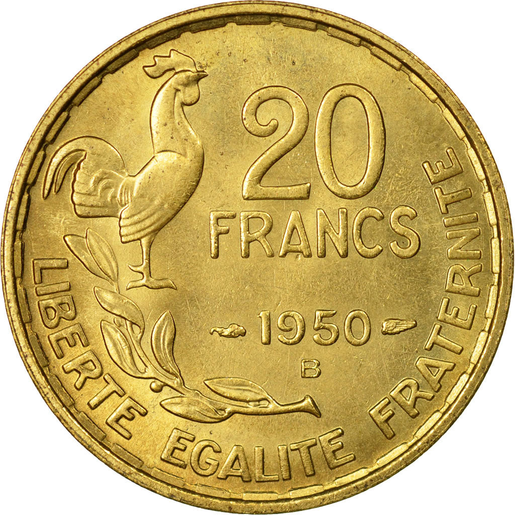 Coin, France, Guiraud, 20 Francs, 1950, Beaumont - Le Roger, AU(55-58)