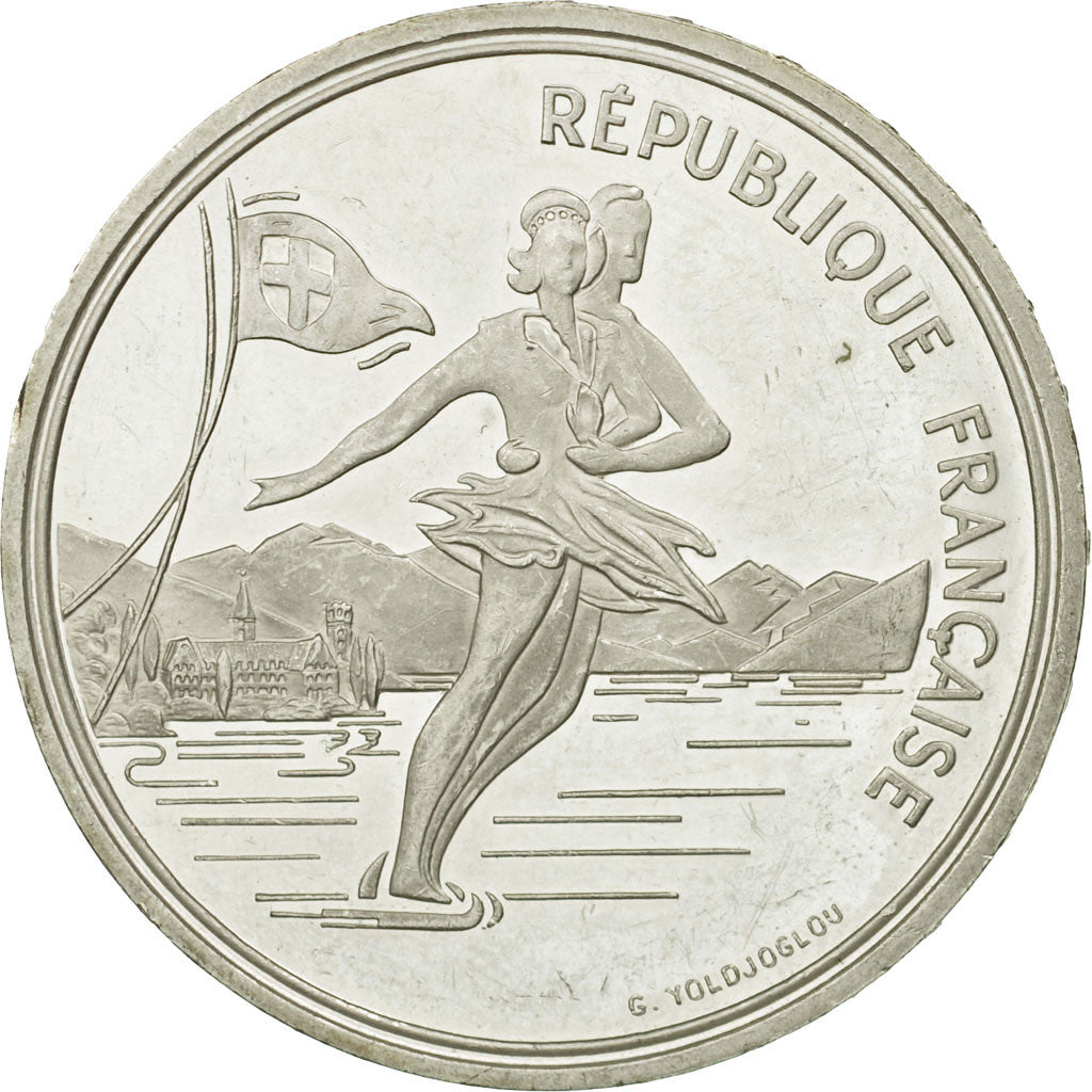 Moneda, Francia, 100 Francs, 1989, MBC+, Plata, KM:972