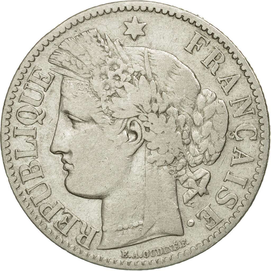Coin, France, Cérès, 2 Francs, 1881, Paris, VF(30-35), Silver, KM:817.1, Le