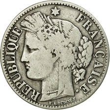 Coin, France, Cérès, 2 Francs, 1872, Bordeaux, VF(30-35), Silver, KM:817.2, Le
