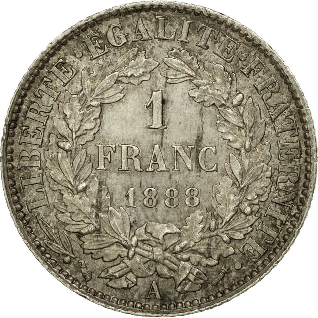 Moneda, Francia, Cérès, Franc, 1888, Paris, EBC, Plata, KM:822.1, Le