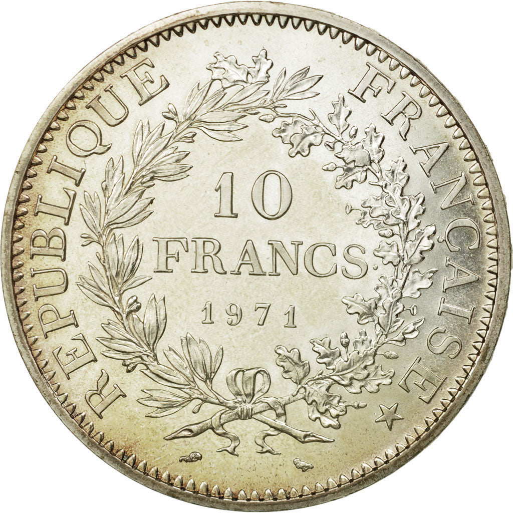 Coin, France, Hercule, 10 Francs, 1971, Paris, MS(63), Silver, KM:932, Le