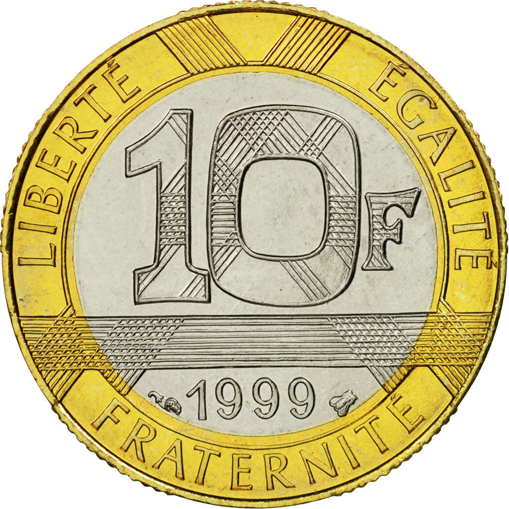 Munten, Frankrijk, Génie, 10 Francs, 1999, Paris, FDC, Aluminum-Bronze