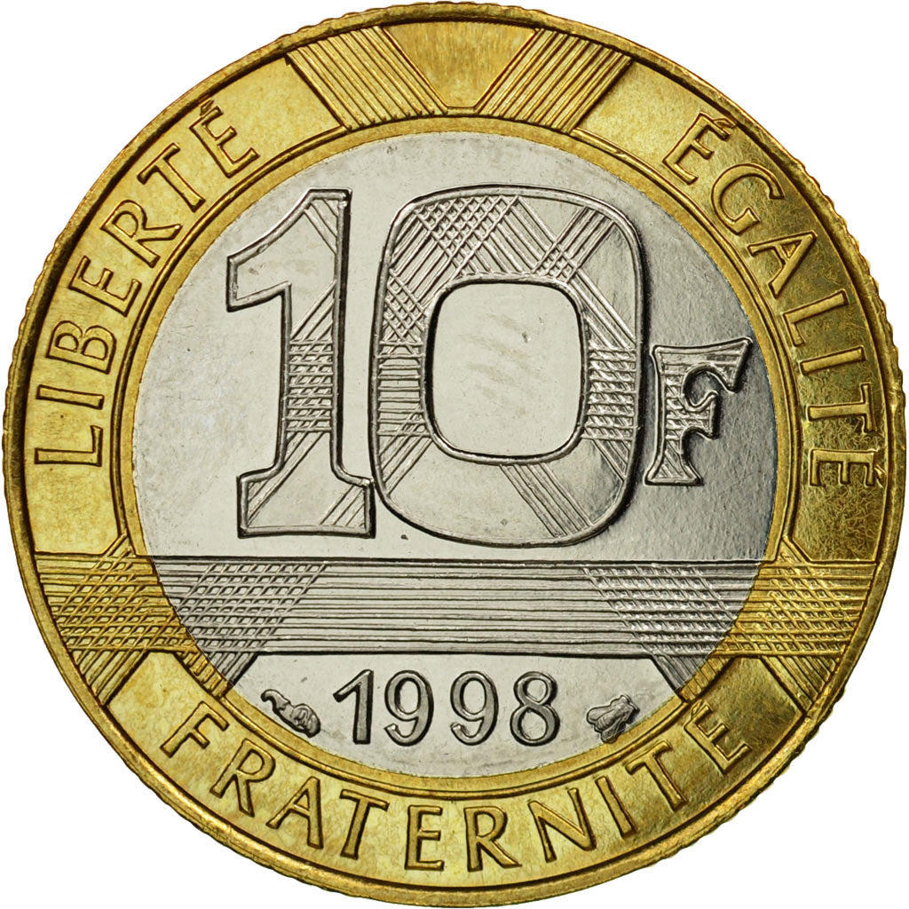Coin, France, Génie, 10 Francs, 1998, Paris, MS(65-70), Aluminum-Bronze