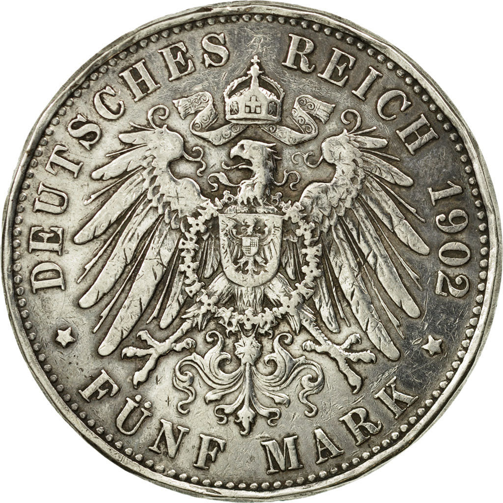 Coin, German States, PRUSSIA, Wilhelm II, 5 Mark, 1902, Berlin, EF(40-45)