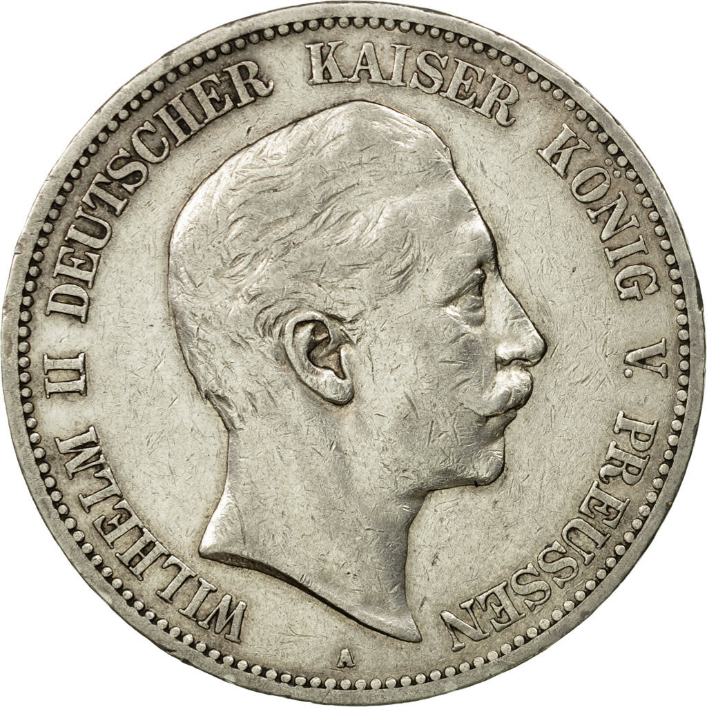 Coin, German States, PRUSSIA, Wilhelm II, 5 Mark, 1902, Berlin, AU(50-53)