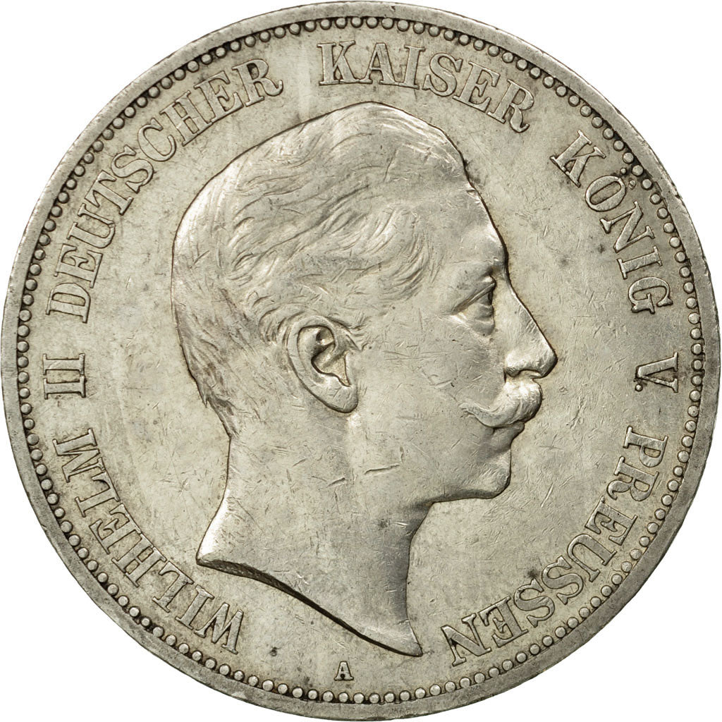 Coin, German States, PRUSSIA, Wilhelm II, 5 Mark, 1908, Berlin, EF(40-45)