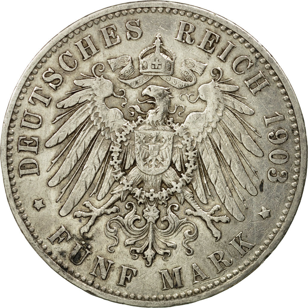 Coin, German States, PRUSSIA, Wilhelm II, 5 Mark, 1903, Berlin, EF(40-45)