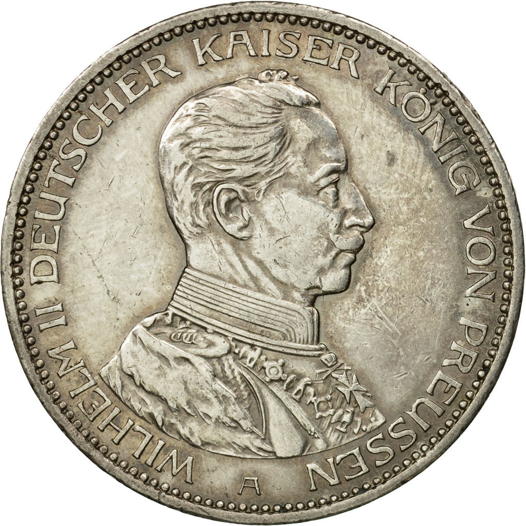 Coin, German States, PRUSSIA, Wilhelm II, 3 Mark, 1914, Berlin, EF(40-45)