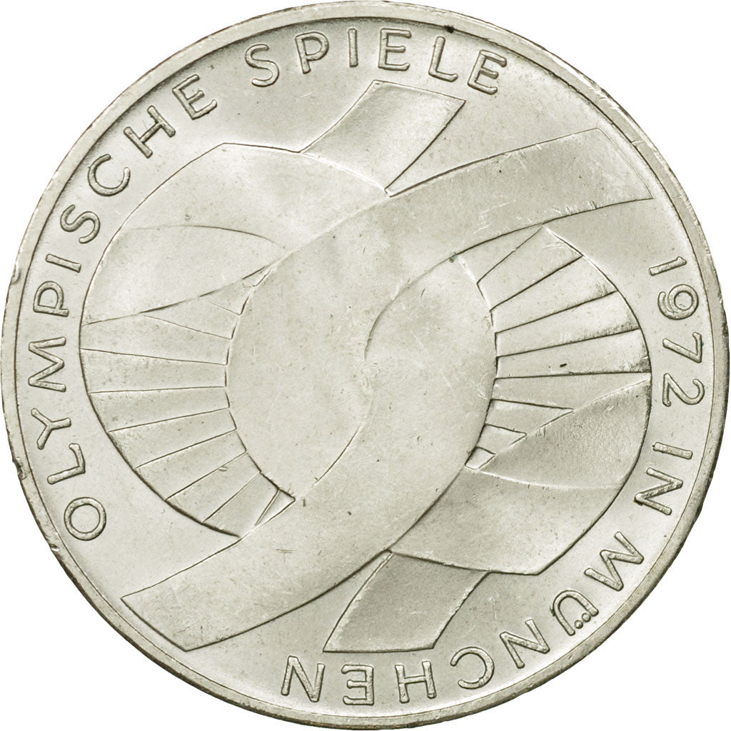 Moneta, Niemcy - RFN, 10 Mark, 1972, Munich, MS(60-62), Srebro, KM:131