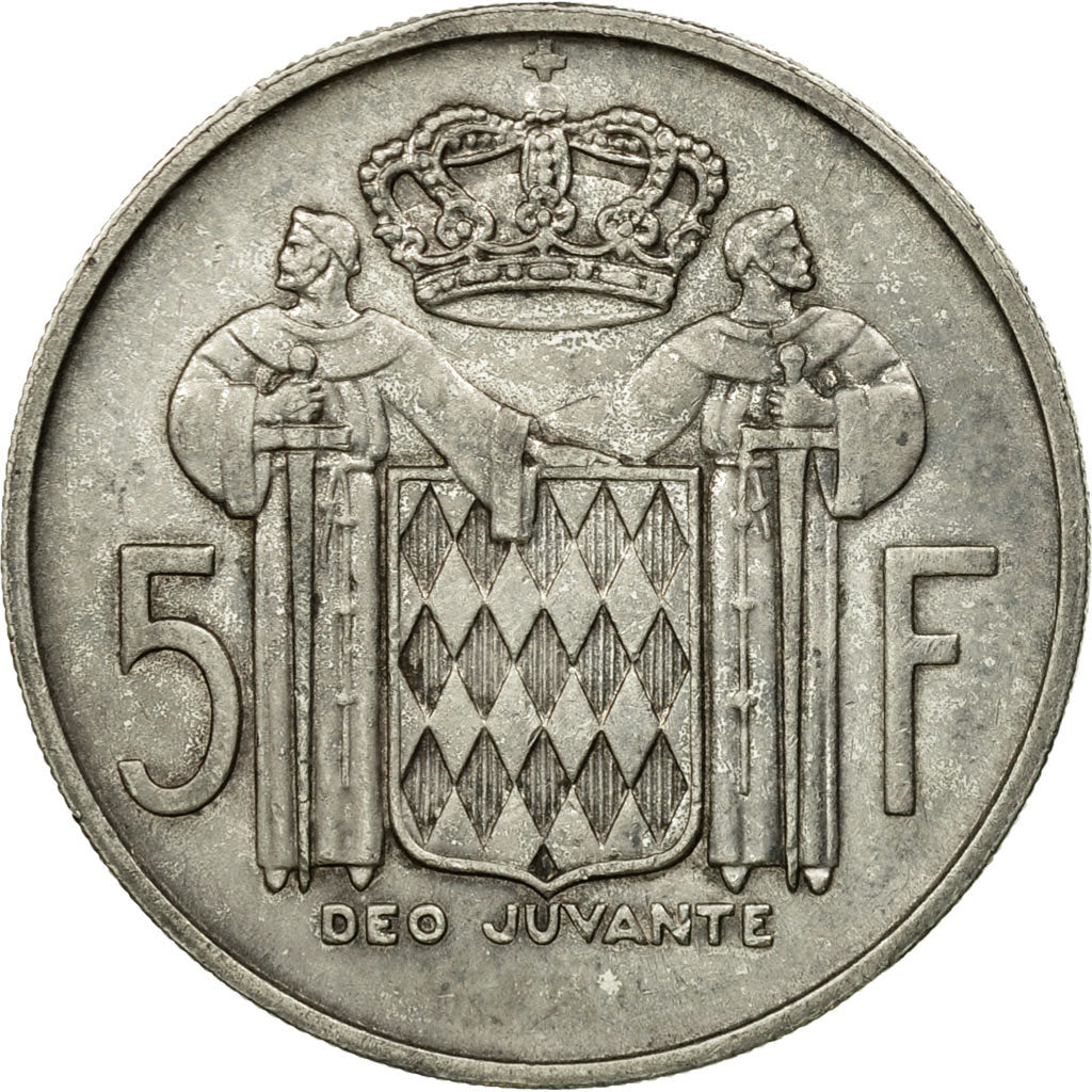 Coin, Monaco, Rainier III, 5 Francs, 1960, AU(55-58), Silver, KM:141