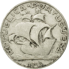 Coin, Portugal, 5 Escudos, 1948, EF(40-45), Silver, KM:581