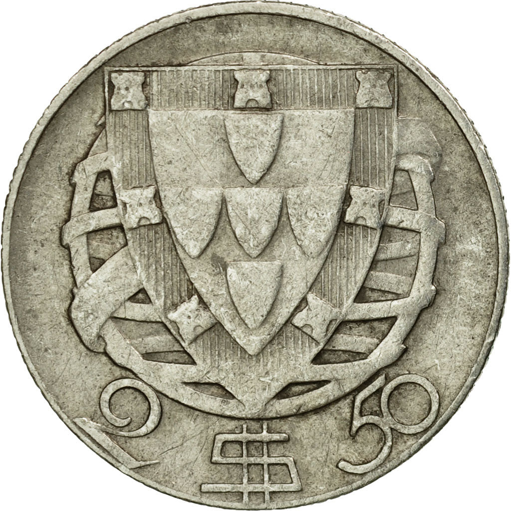 Coin, Portugal, 2-1/2 Escudos, 1951, EF(40-45), Silver, KM:580