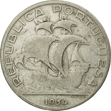 Coin, Portugal, 10 Escudos, 1954, VF(30-35), Silver, KM:586