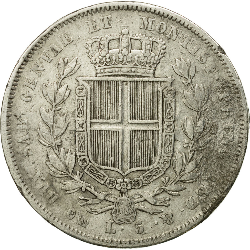 Coin, ITALIAN STATES, SARDINIA, Carlo Alberto, 5 Lire, 1831, Genoa, VF(20-25)