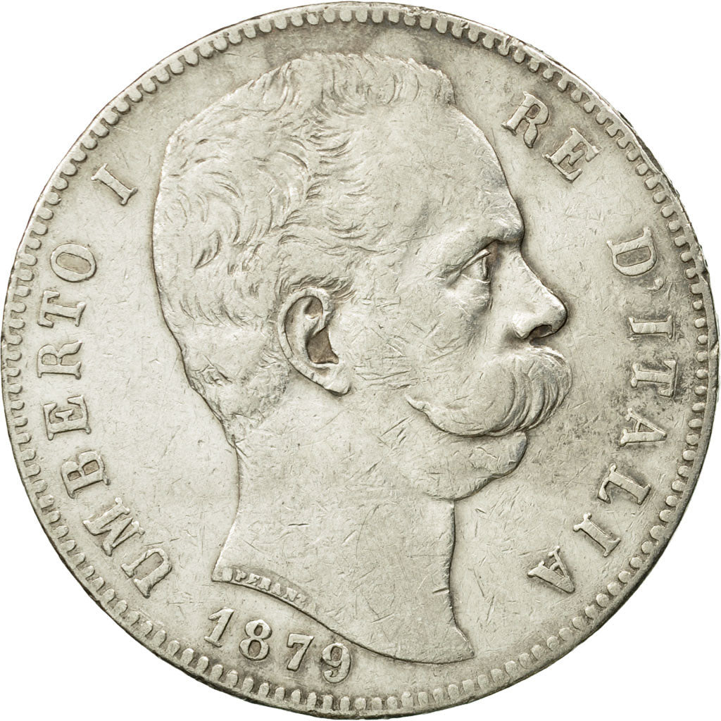 Coin, Italy, Umberto I, 5 Lire, 1879, Rome, EF(40-45), Silver, KM:20
