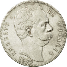 Coin, Italy, Umberto I, 5 Lire, 1879, Rome, EF(40-45), Silver, KM:20