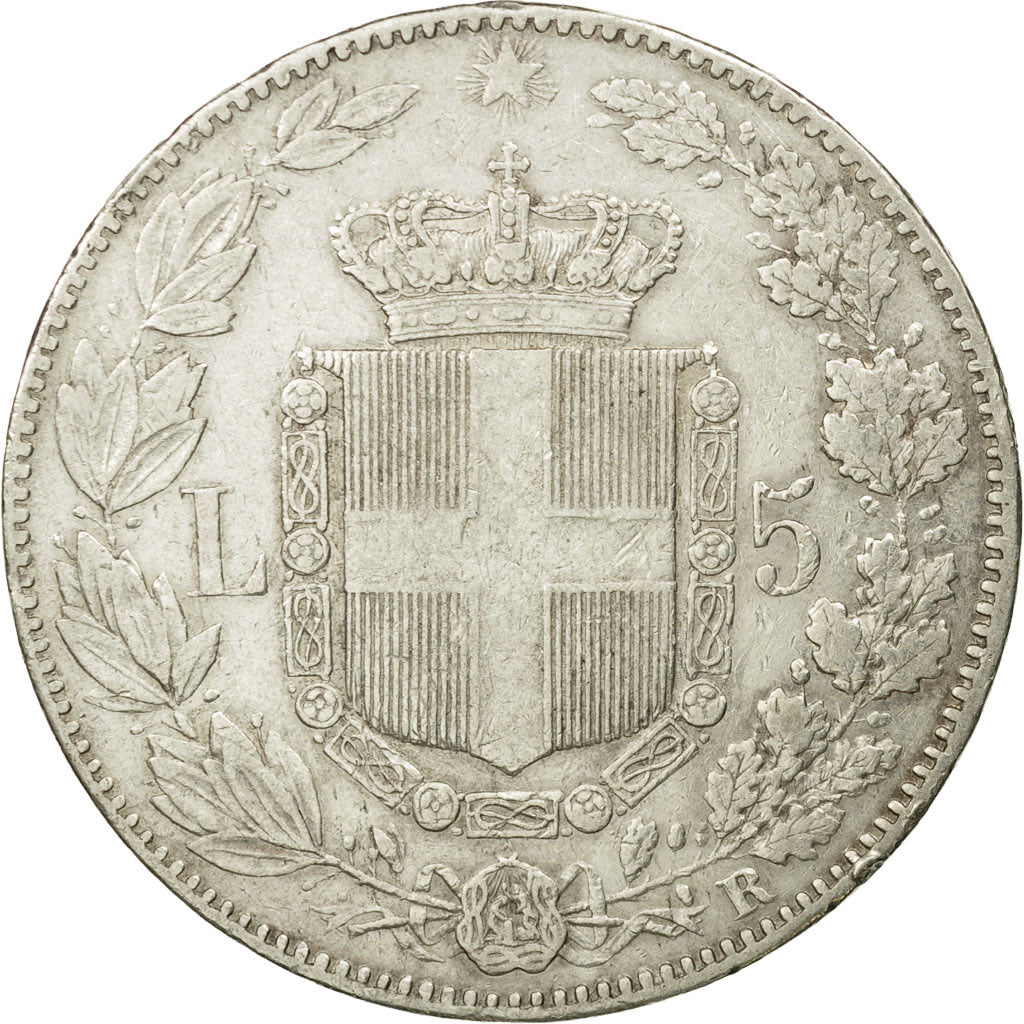 Coin, Italy, Umberto I, 5 Lire, 1879, Rome, EF(40-45), Silver, KM:20