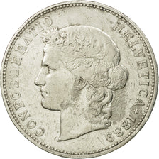 Coin, Switzerland, 5 Francs, 1889, Bern, EF(40-45), Silver, KM:34