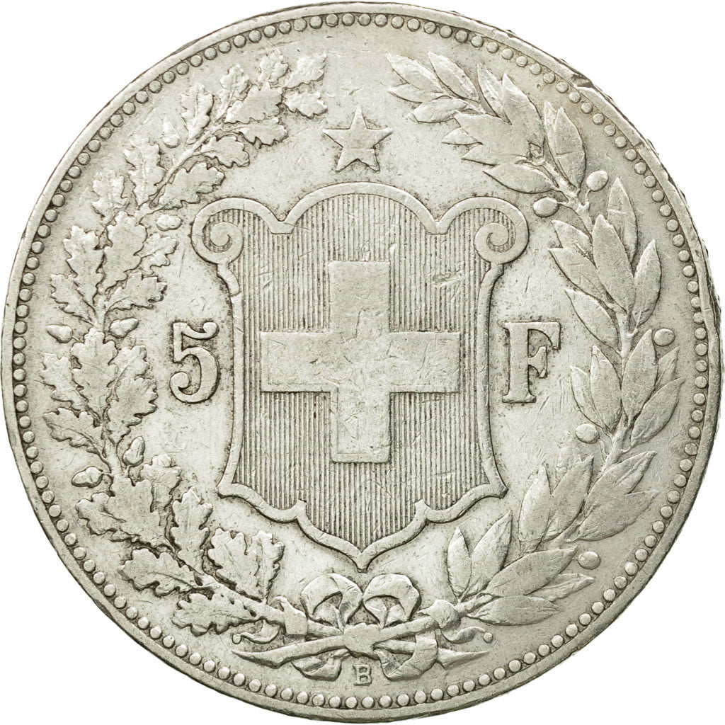 Coin, Switzerland, 5 Francs, 1889, Bern, EF(40-45), Silver, KM:34