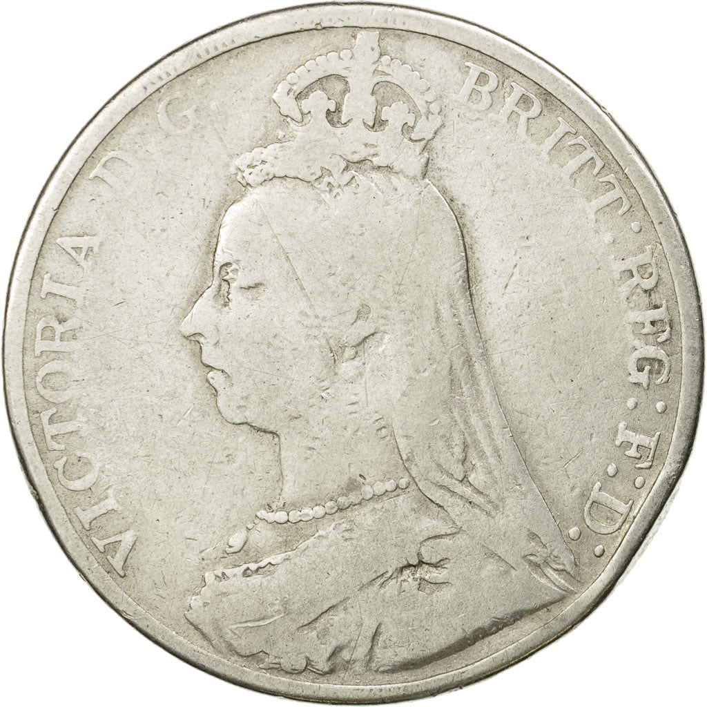 Coin, Great Britain, Victoria, Crown, 1891, VF(20-25), Silver, KM:765