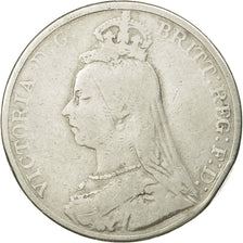 Coin, Great Britain, Victoria, Crown, 1891, VF(20-25), Silver, KM:765