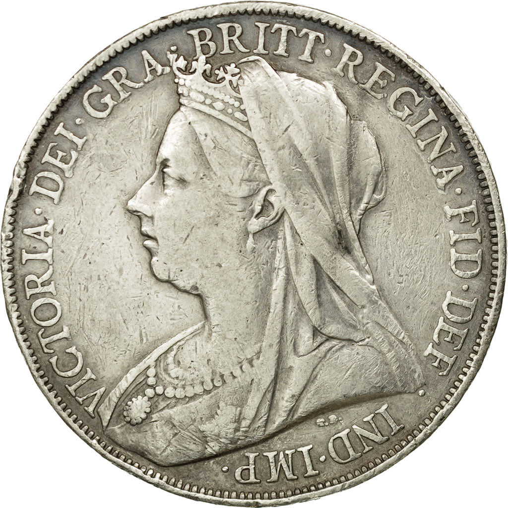 Coin, Great Britain, Victoria, Crown, 1900, EF(40-45), Silver, KM:783