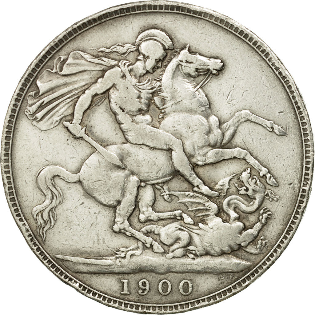 Coin, Great Britain, Victoria, Crown, 1900, EF(40-45), Silver, KM:783