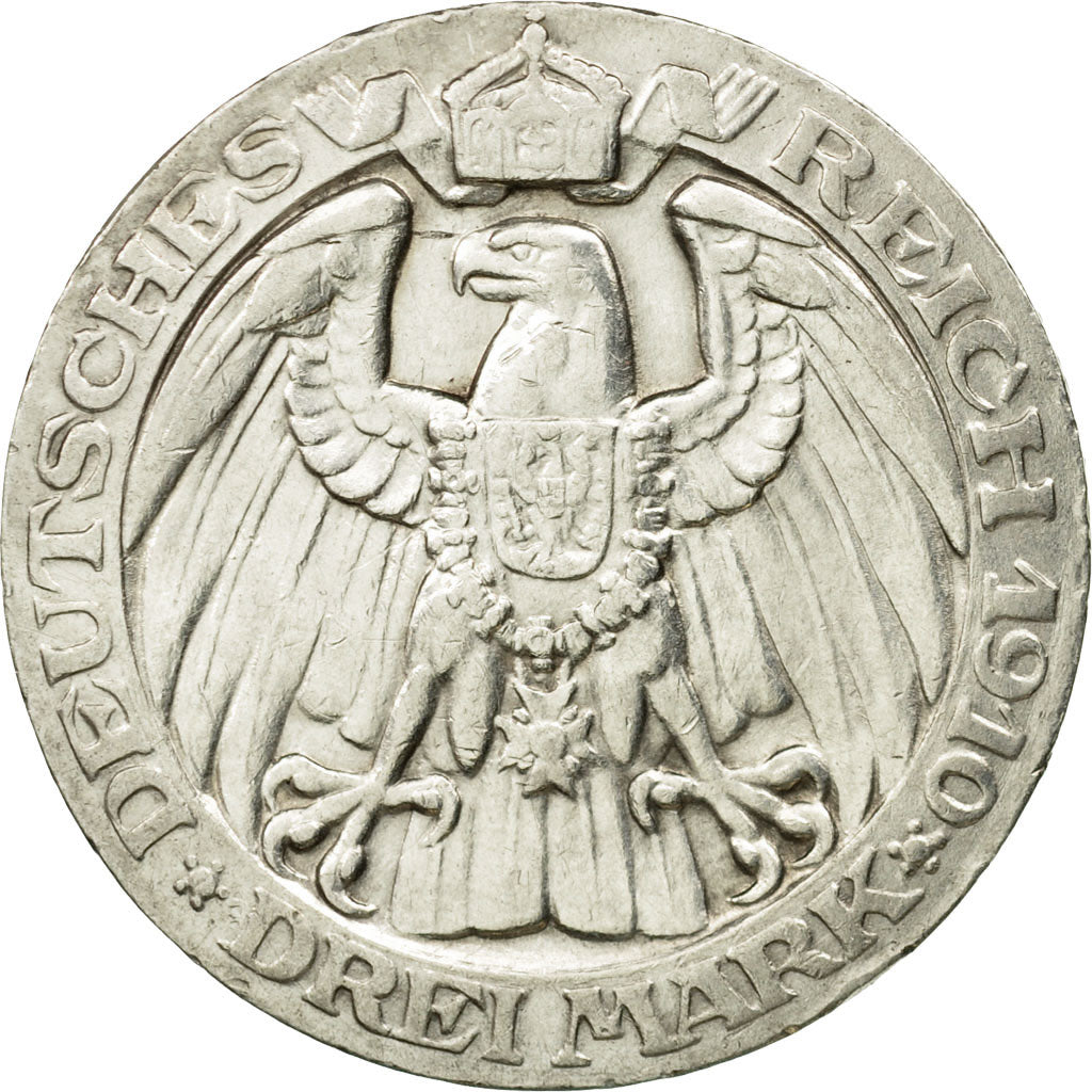 Münze, Deutsch Staaten, PRUSSIA, Wilhelm II, 3 Mark, 1910, Berlin, VZ, Silber