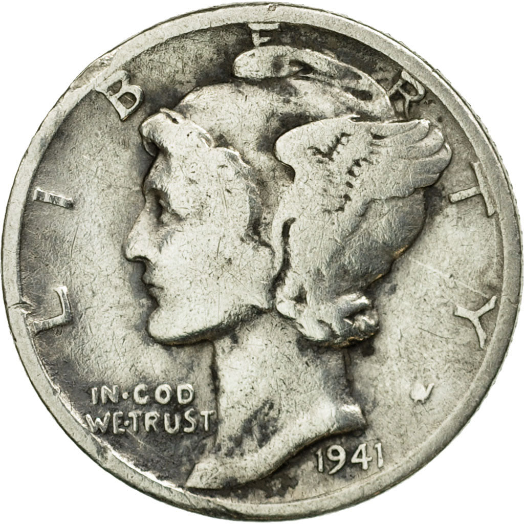 Moneta, Stati Uniti, Mercury Dime, Dime, 1941, U.S. Mint, Philadelphia, BB