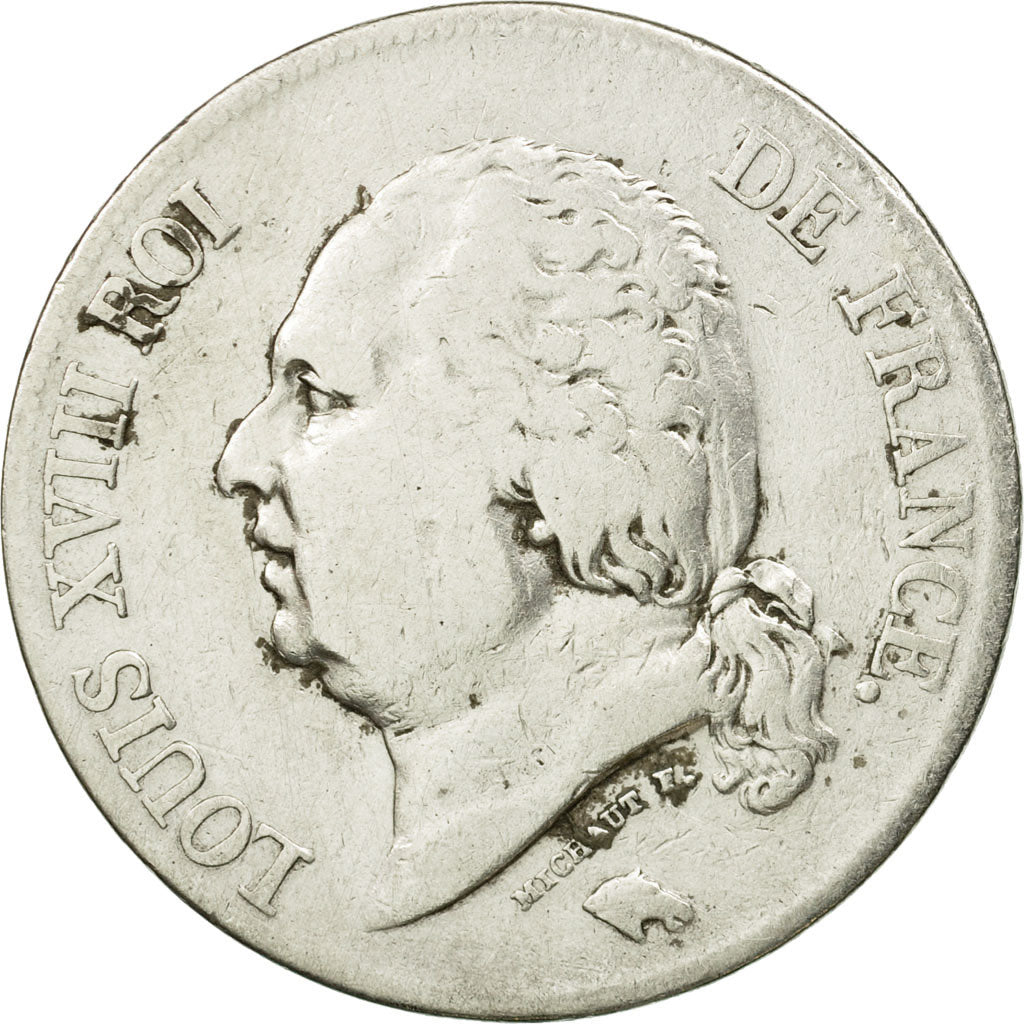 Monnaie, France, Louis XVIII, Louis XVIII, 5 Francs, 1823, Paris, TB+, Argent