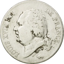 Monnaie, France, Louis XVIII, Louis XVIII, 5 Francs, 1823, Paris, TB+, Argent