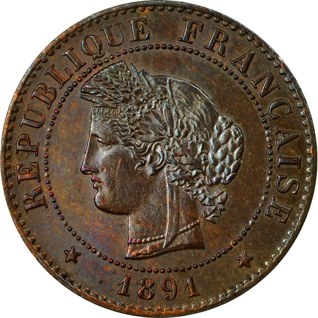Münze, Frankreich, Cérès, Centime, 1891, Paris, VZ, Bronze, KM:826.1, Le