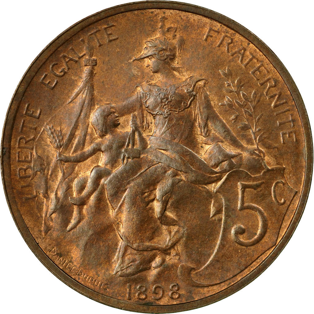 Coin, France, Dupuis, 5 Centimes, 1898, Paris, AU(55-58), Bronze, KM:842