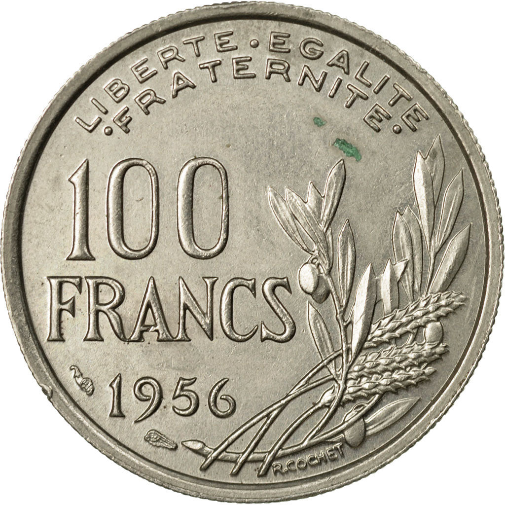 Münze, Frankreich, Cochet, 100 Francs, 1956, S, Copper-nickel, KM:919.1, Le