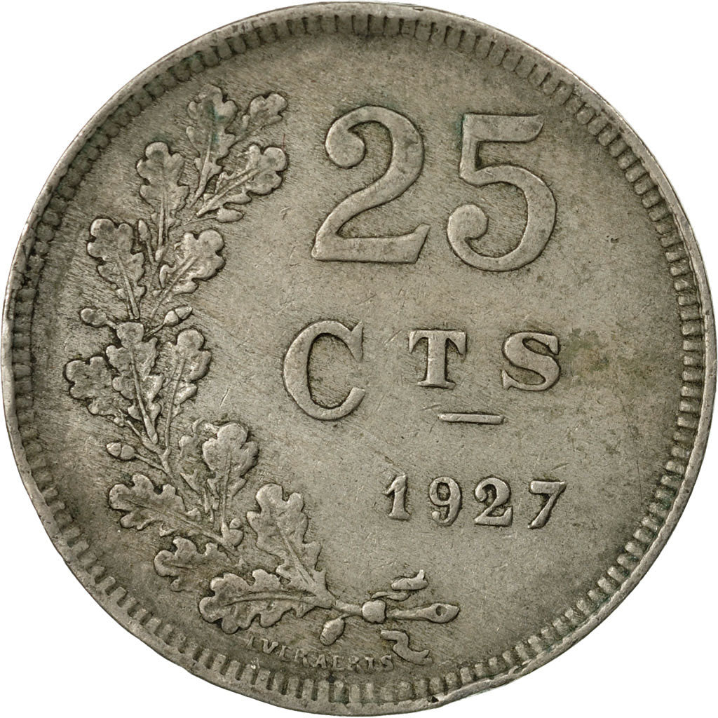Coin, Luxembourg, Charlotte, 25 Centimes, 1927, VF(20-25), Copper-nickel, KM:37