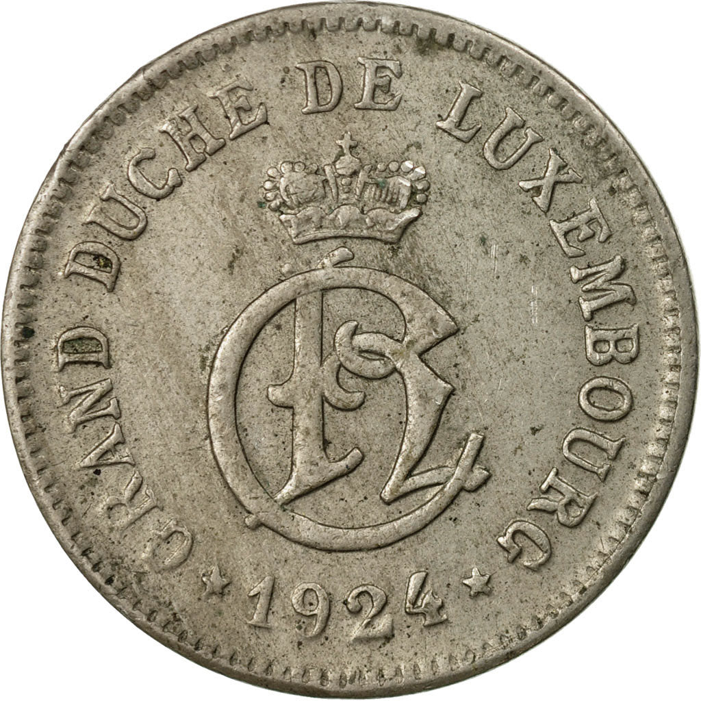 Coin, Luxembourg, Charlotte, 10 Centimes, 1924, VF(30-35), Copper-nickel, KM:34