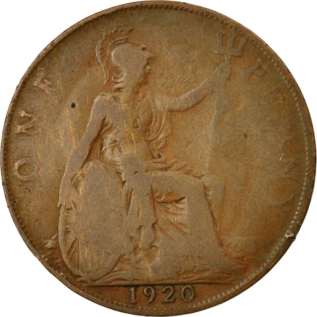 Coin, Great Britain, George V, Penny, 1920, VG(8-10), Bronze, KM:810