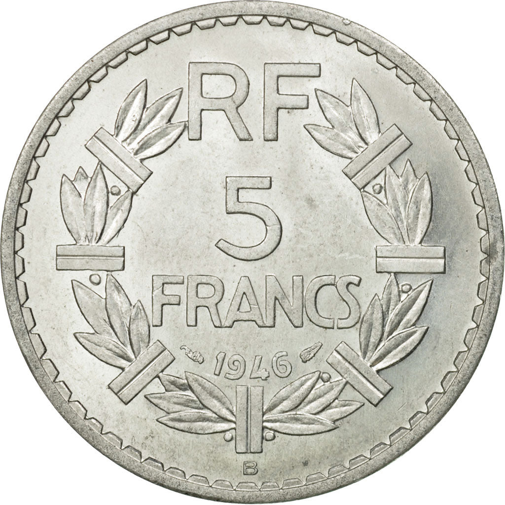 Monnaie, France, Lavrillier, 5 Francs, 1946, Beaumont - Le Roger, SUP+