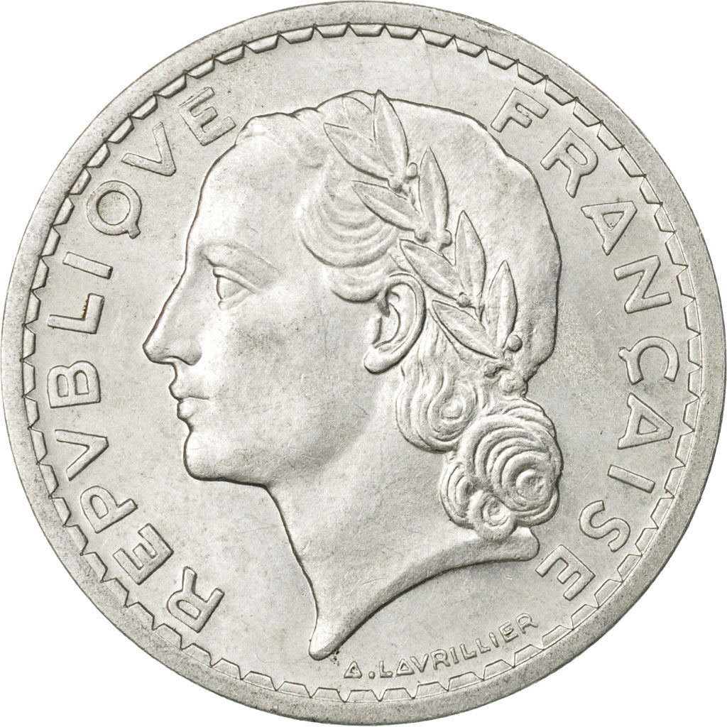 Moneta, Francia, Lavrillier, 5 Francs, 1946, Beaumont - Le Roger, BB+