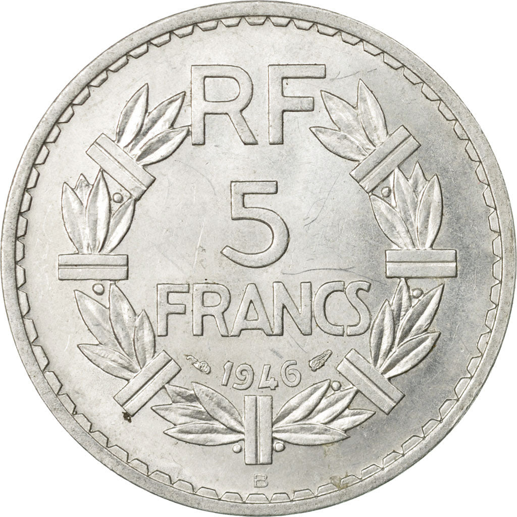 Moneta, Francia, Lavrillier, 5 Francs, 1946, Beaumont - Le Roger, BB+