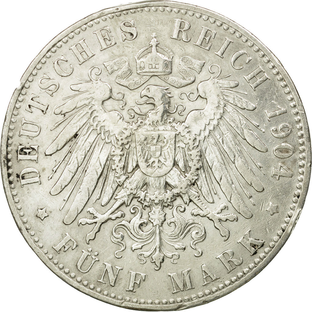 Coin, German States, PRUSSIA, Wilhelm II, 5 Mark, 1904, Berlin, EF(40-45)