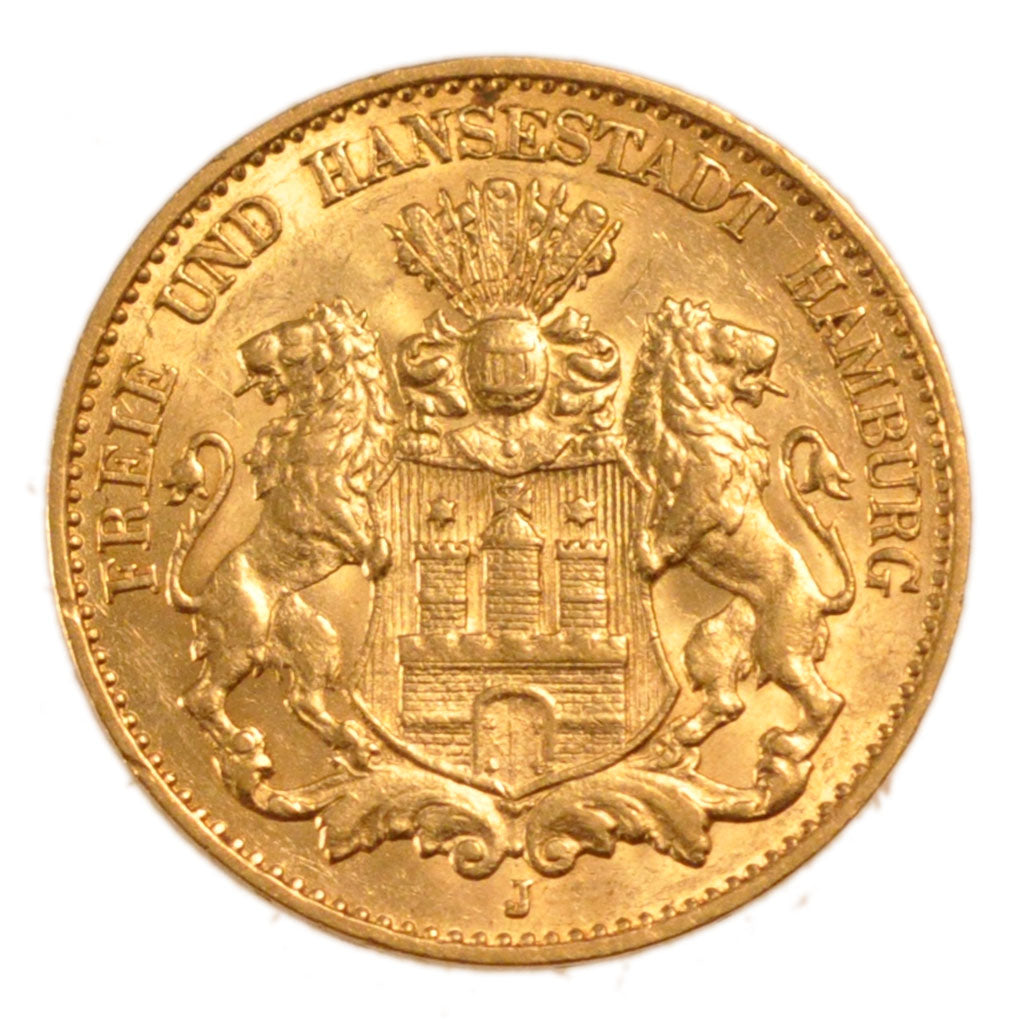 Germany, 10 Mark, 1903, Hambourg, KM #292, AU(55-58), Gold, 4.00