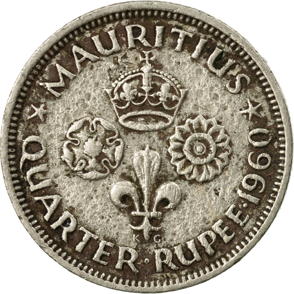 Moneta, Mauritius, Elizabeth II, 1/4 Rupee, 1960, MB, Rame-nichel, KM:36
