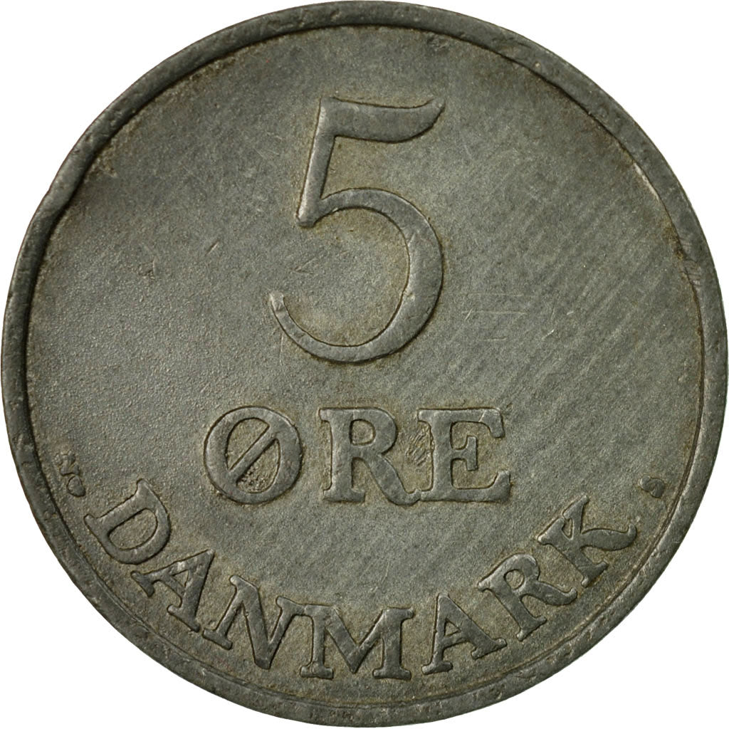 Munten, Denemarken, Frederik IX, 5 Öre, 1954, Copenhagen, FR+, Zinc, KM:843.1